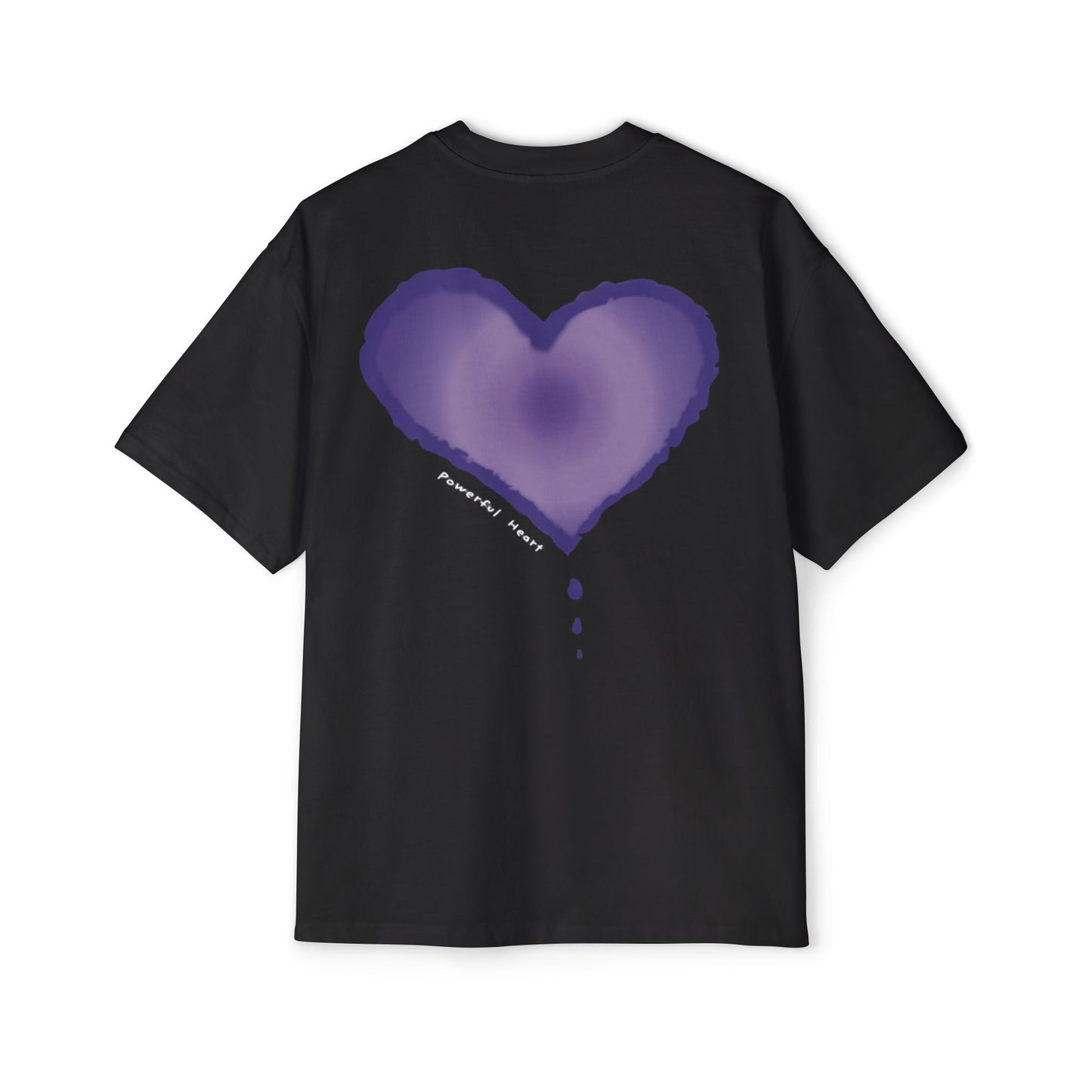 Men's Heavy Oversized Tee - "Unique Friend" Purple Heart Design