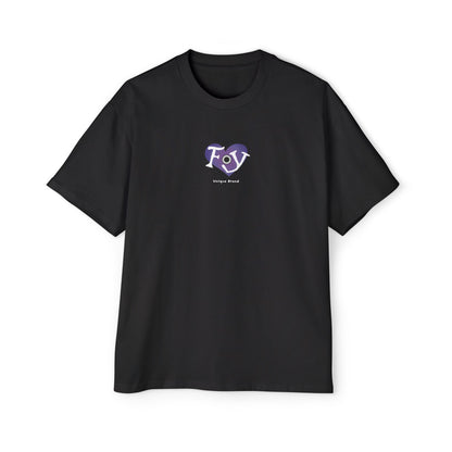 Men's Heavy Oversized Tee - "Unique Friend" Purple Heart Design